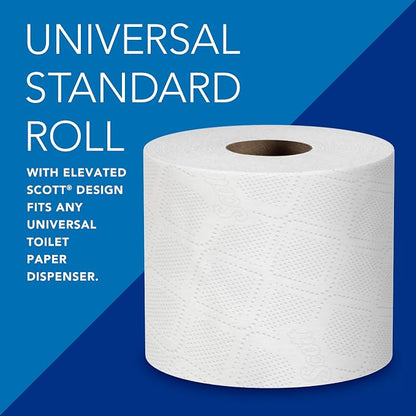 Scott Professional Standard Roll Toilet Paper, Bulk, 80 Rolls (13217) | 473 Sheets/Roll, 2-Ply, 100% Recycled Fiber, Individually Wrapped, Elevated Design, Standard Tier