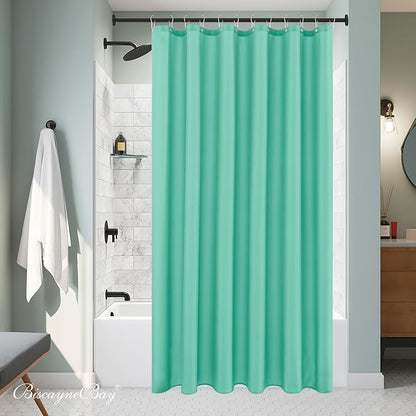 Fabric Shower Curtain Liner 72"W x 84"L-Teal Extra Long Shower Liners | Hotel Quality Water Resistant Machine Washable Shower Liner-Cloth Polyester Light Weight High Ceilings Bathroom Curtain Liner