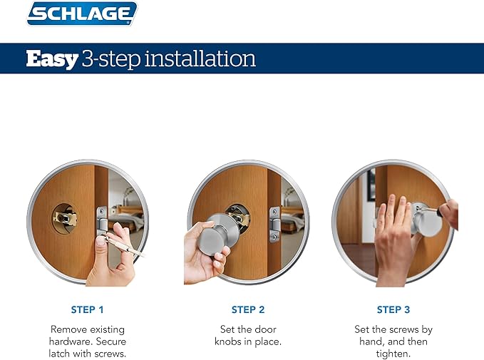 SCHLAGE F40 V BEL 605 Bell Door Knob, Bed & Bath Privacy Lock, Bright Brass (Pack of 4)