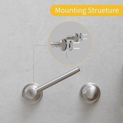 Bathroom Toilet Paper Holder Wall Mount Tissue Holder Brushed Nickel | Rustproof Toilet Tissue Roll Holder, Flexible Double Post Pivoting Handle, Bathroom Accessories SUS304 Stainless Steel