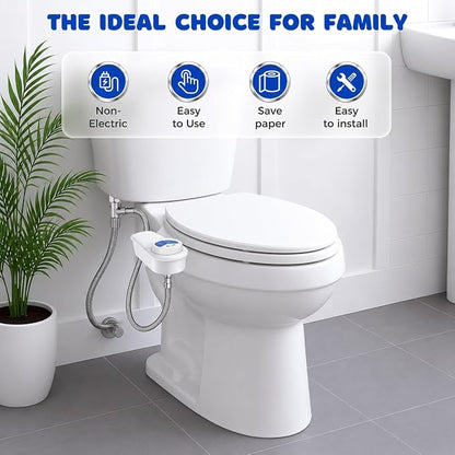Bidet Attachment for Toilet, Dual Nozzle, Self-Cleaning, Adjustable