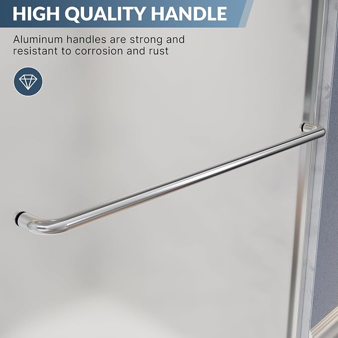 SUNNY SHOWER 60" W x 57.4" H Bathtub Shower Door 1/4" Frosted Glass Double Sliding Doors Tub Doors Chrome Finish