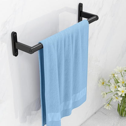 KLJKPA16 Inch Bathroom Towel Bar, Towel Racks for Bathroom Wall Mounted, Modern Heavy Duty Stainless Steel Hand Towel Holder, Single Bar, Black