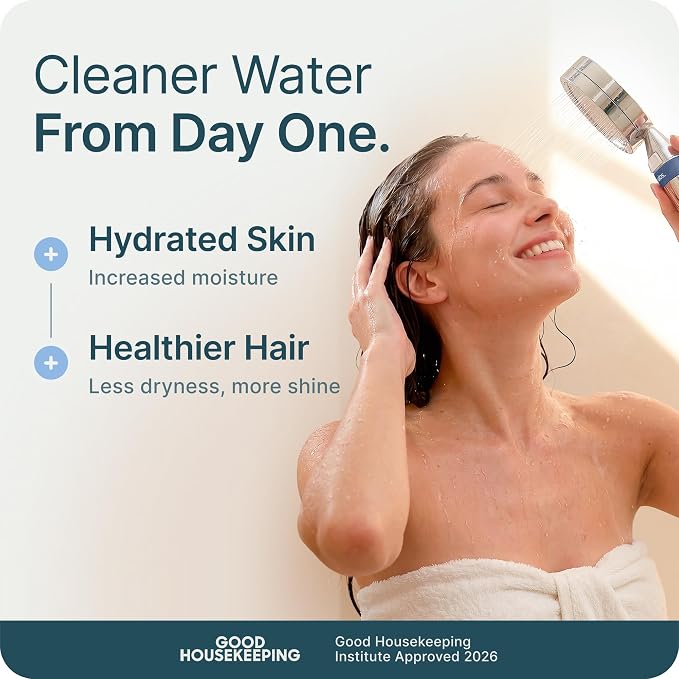 MyHalos Handheld Filtered Shower Head, High Pressure, Removes Chlorine | Filtered Cartridge, Reduces Chlorine & Heavy Metals, Easy Install, No Tools, Detachable, Universal Fit for Hard Water
