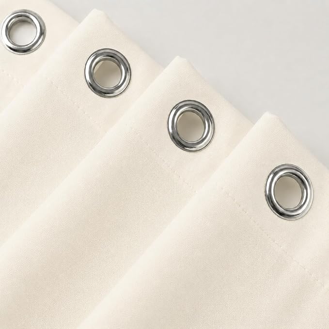 Waterproof Fabric Shower Curtain Liner, TPU Coated, PEVA-Free & Odorless, Hotel Quality, 3 Magnets, Rust-Proof Metal Grommets, Machine Washable, Cream, 72x72 Inch