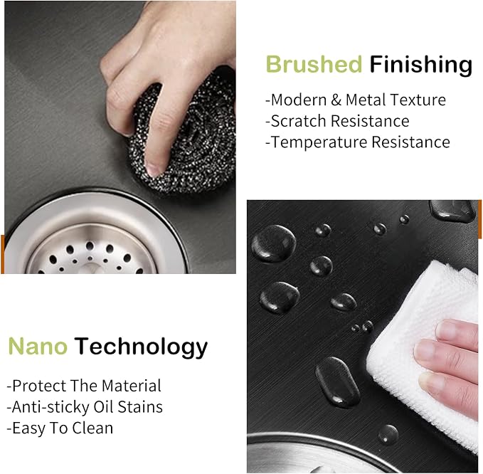 33x19In Black Drop-in Workstation Sink,Stainless Steel,Single Bowl | Modern Topmount Kitchen Sink Combo, Include Grid,Drying Rack,SS Colander,Cutting Board, Compatibility With Various Kitchen