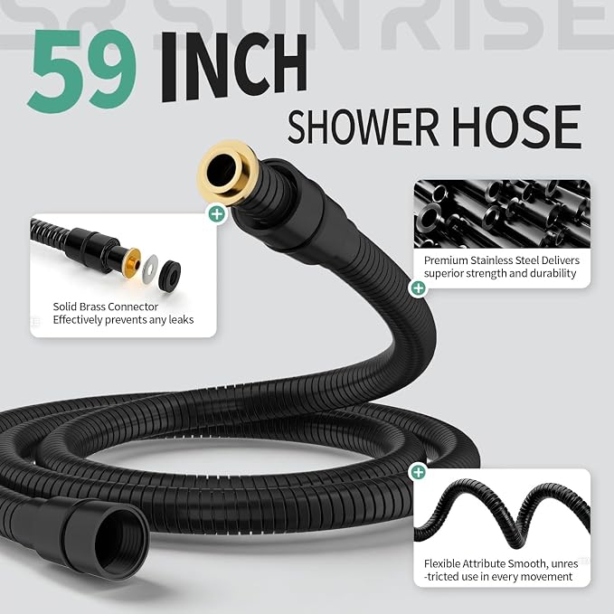 12 Inch Wide Rain Shower Head with Filtered Handheld Combo, High Pressure Rainfall Shower Head, 9 Spray Modes Handheld with 9-Inch Extension Arm, Comes with Filter Removes Chlorine(Black)