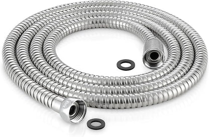 98" Metal Shower Hose Replacement Handheld Kink Free Stainless Steel Shower Head Wand Hose Extension Extra Long with Brass Insert and Nut, Durable & Flexible for Pet Bathing Cleaning