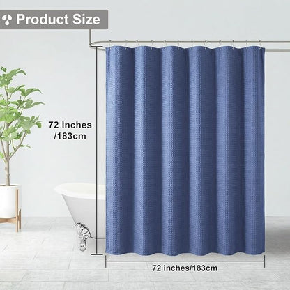 OVZME Berry Cute Shower Curtain, Embossed Textured Fabric Shower Curtain for Bathroom - Soft Cloth & Hotel Spa Luxury, Water Repellent, Machine Washable Shower Curtain, 72X72, Royle Blue