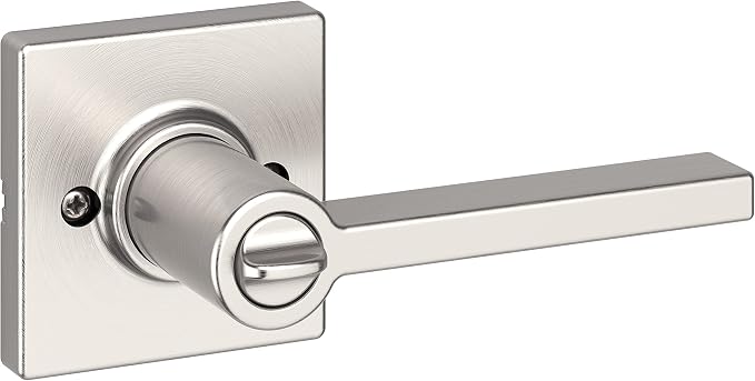 Kwikset Casey Door Handle, Satin Nickel | Interior Privacy Lock | For Bathroom and Bedroom | Reversible | Pack of 6