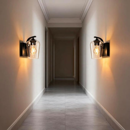 Set of 2 Wall Sconces for Bathroom Included Bulb, 8000mAh Battery Operated Wall Sconces with Clear Wine Glass, Timer Dimmable, Farmhouse Wall Lightsfor Bedroom Living Room Mirror Hallway