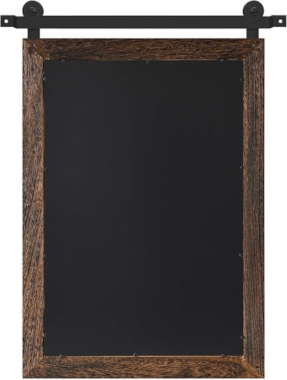 COGOOD Farmhouse Bathroom Mirrors for Over Sink - 38 x 25 Black Brown | Rustic Barn Door Wood Framed Vanity Mirror for Entryway, Living Room, Bedroom, Dresser Wall Decor