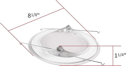 NICOR Lighting 6 inch White Recessed Shower Trim with Glass Fresnel Lens (17502)
