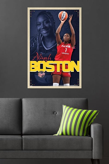 Trends International WNBA Indiana Fever - Aliyah Boston 25 Wall Poster, 34L x 22.4W, Blonde Framed Version