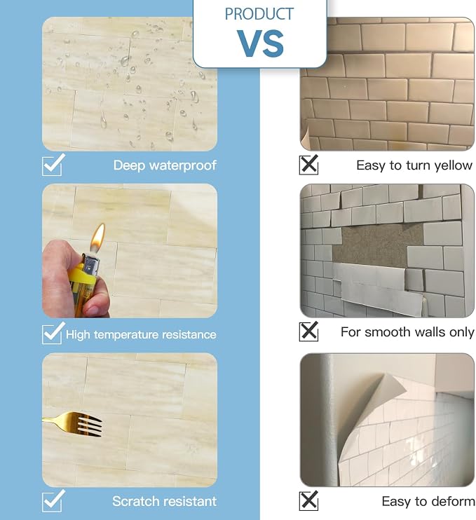 2026 New Upgrade Peel and Stick Backsplash Tile, Peel and Stick Wall Tile for Kitchen, Bathroom, Fireplace, Laundry (Light Orange, 1 Pack)