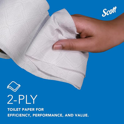Scott Professional Standard Roll Toilet Paper, Bulk, 80 Rolls (13217) | 473 Sheets/Roll, 2-Ply, 100% Recycled Fiber, Individually Wrapped, Elevated Design, Standard Tier