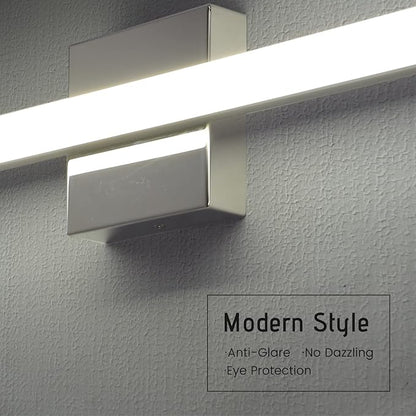 Modern LED Vanity Lights for Bathroom 1 Pack 16IN 9W Daylight White Chrome Bathroom Light Fixtures Lights Over Mirror Vanity Lighting Fixtures Vanity Light