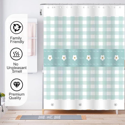 Shower Curtain Liner, 4G PEVA Shower Liner, Plastic Peva Waterproof Shower Curtains, 72x72 inch with Grommet Holes 3 Magnetic Weights
