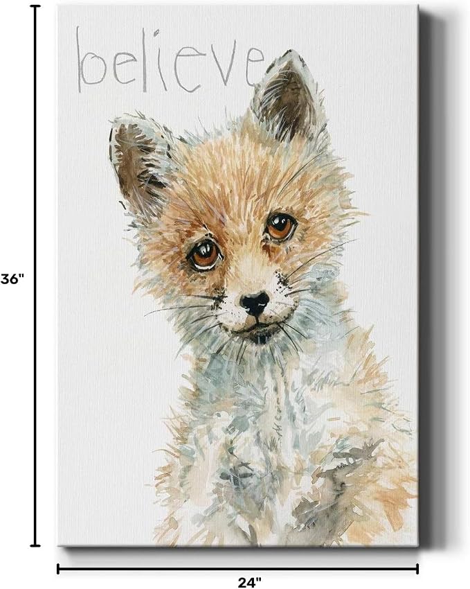 Renditions Gallery Animal Canvas Wall Art Paintings for Wall Decorations Brown Baby Fox Modern Abstract Wall Hanging Artwork Prints for Bedroom Living Room Office Kitchen - 24"x36" LT02