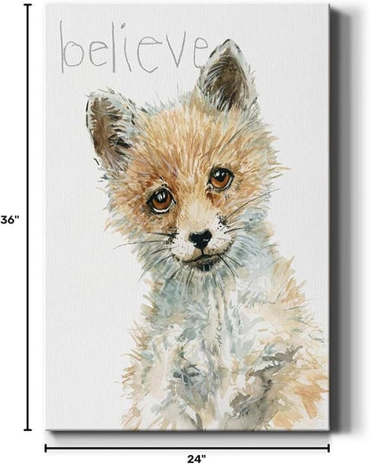 Renditions Gallery Animal Canvas Wall Art Paintings for Wall Decorations Brown Baby Fox Modern Abstract Wall Hanging Artwork Prints for Bedroom Living Room Office Kitchen - 24"x36" LT02