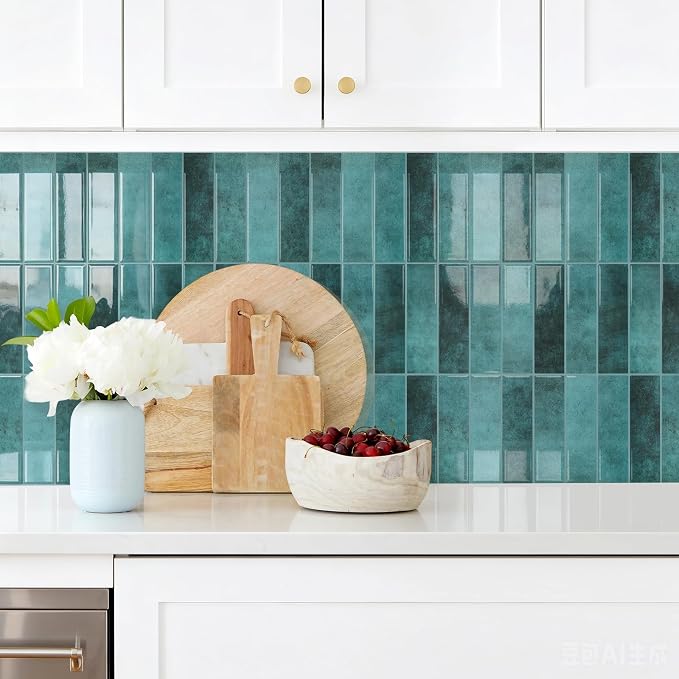 STICKGOO 10-Sheet Peel and Stick Backsplash Tile(Thicker Design) | Self Adhesive Vinyl Wall Tiles, 3D DIY Subway Tiles, Stick on Backsplash for Kitchen and Bathroom(Blue)
