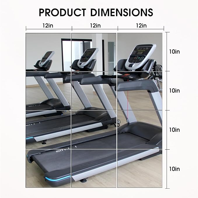 VASUHOME Glass Full Length Wall Mirror Tiles - [12 x10 Inch - 12PCS] HD Gym Mirrors for Home Gym, Full Body Long Mirror for Bedroom, Living Room, Door, Closet