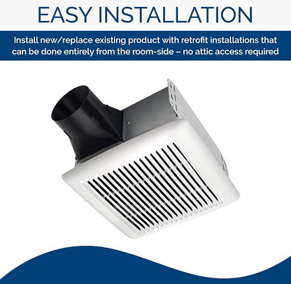 Broan-NuTone 791LEDM Ventilation Fan with LED Light and Roomside Installation & AE110 Invent Flex ENERGY STAR Qualified Single-Speed Ventilation Fan