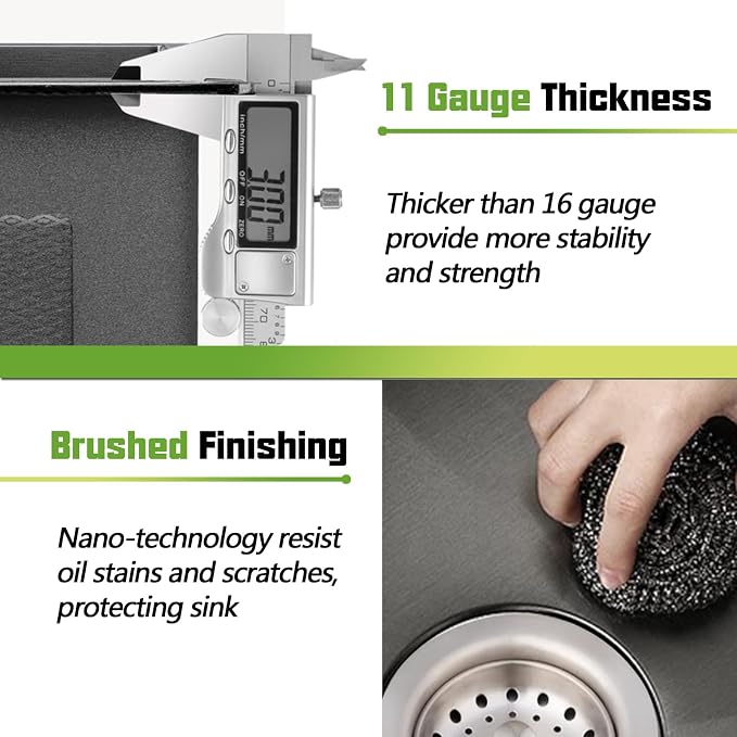 Black 33x19In Drop In Kitchen Sink, Stainless Steel, Single Bowl | Modern Topmount Kitchen Sink Combo, Include SS Grid,Silicon Mat,Drain Strainer Set, Compatibility With Various Kitchen