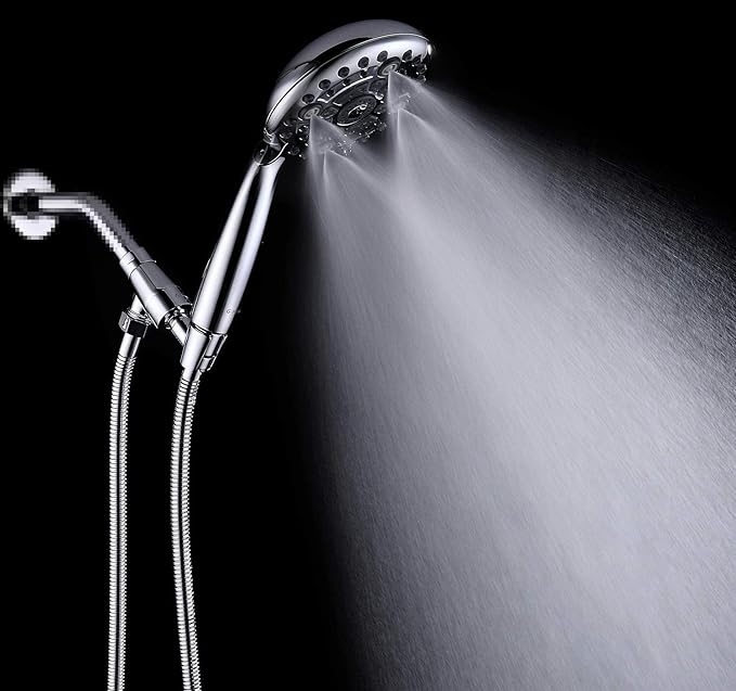 G-Promise High Pressure 6 Mode Hand Held Shower Head with Extra Long Hose | High Pressure, 6 Spray Mode, Easy Install, Adjustable Angle, Extra Long Hose, Modern Upgrade
