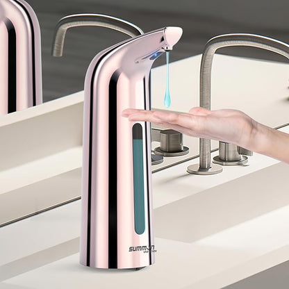 Automatic Liquid Soap Dispenser, 4-Level,13.5oz Touchless | Plastic,400ml Electric Battery Operated Hand & Dish Countertop Soap Dispensers with Sensor for Bathroom,Kitchen Sink