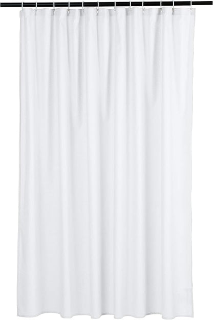 Amazon Basics Lightweight Super Soft Easy Care Microfiber Waffle Texture Shower Curtain, 72" x 72", White (Pack of 8)