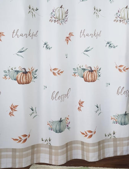 Avanti Linens - Fabric Shower Curtain, Fall Inspired Bathroom Decor (Grateful Patch Collection)