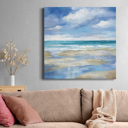 Renditions Gallery Washy Coast Wall Art, Premium Gallery Wrapped Canvas Decor, Ready to Hang, 24 in H x 24 in W, Made in America Print