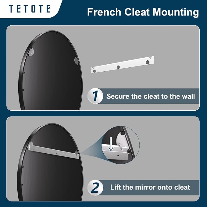 Black Oval Bathroom Mirror, 24 x 36 Matte Black Framed Wall Mounted Mirror for Vanity, Modern Decorative Shatterproof Oval Wall Mirrors for Entryway, Living Room, Bedroom