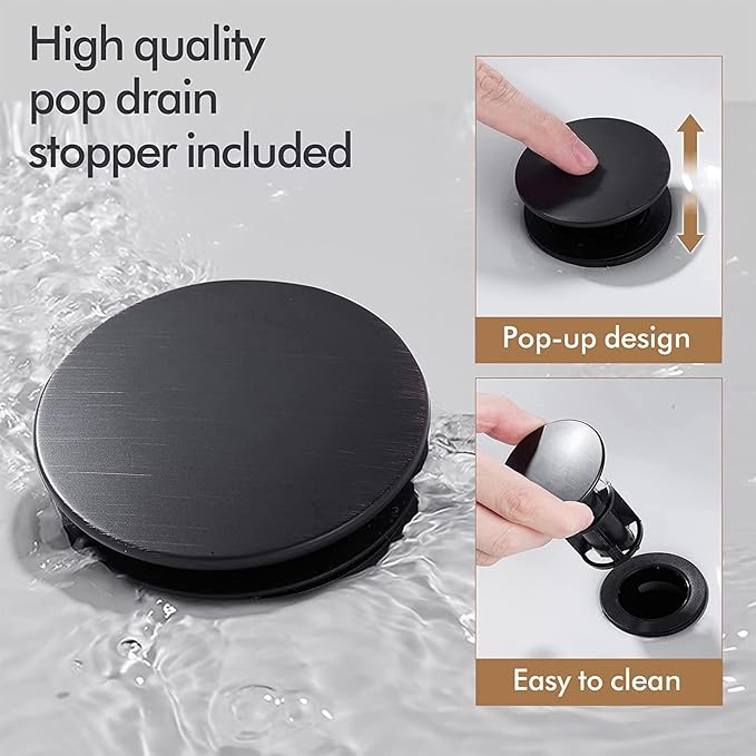 Fransiton Tall Vessel Sink Faucet Oil Rubbed Bronze Faucet for Bathroom Sink Tall Waterfall Bathroom Faucet Single Handle 1 or 3 Hole Wash with Pop-up Drain