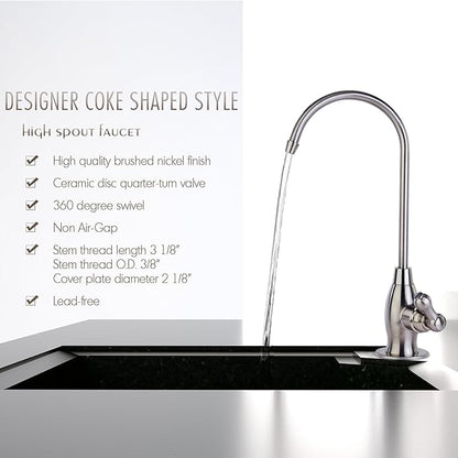 iSpring GK1-AB Reverse Osmosis Drinking Water Faucet, High Spout RO Faucet for Under Sink Water Filtration Systems,Antique Brass