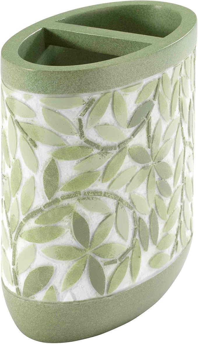 Avanti Linens - Toothbrush Holder, 100% Hand-Painted Resin Bathroom Accessories, Botanical Home Decor (Stratford)