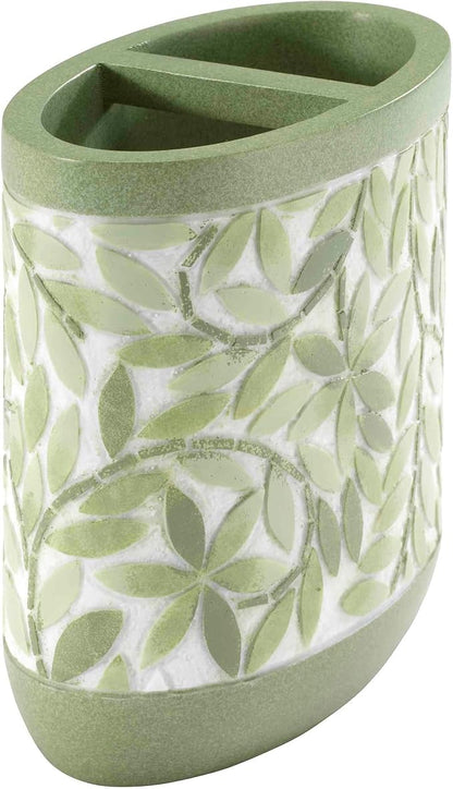 Avanti Linens - Toothbrush Holder, 100% Hand-Painted Resin Bathroom Accessories, Botanical Home Decor (Stratford)