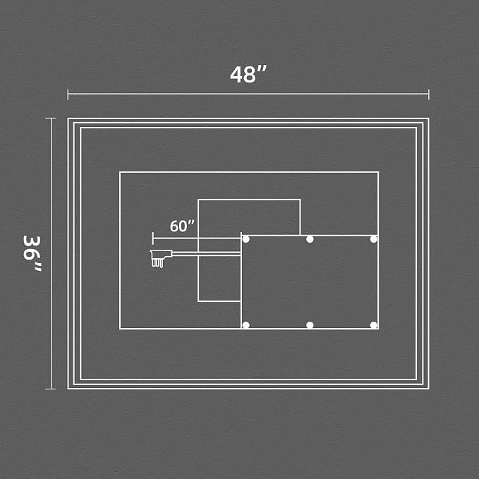 48x36 Inch LED Bathroom Mirror with Lights | Front and Backlit, 3 Colors, Dimmable, Memory, Anti Fog, Shatterproof, Horizontal/Vertical, Lighted Mirrors for Bathroom Wall