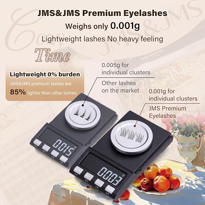 JMS&JMS Natural Look Lash Clusters Kit Wispy Eyelash Extension Kit | C Curl 8-16Mix Invisible Band Lashes Kit with Waterproof Lash Bond and Seal,Lash Remove DIY False Eyelashes at Home