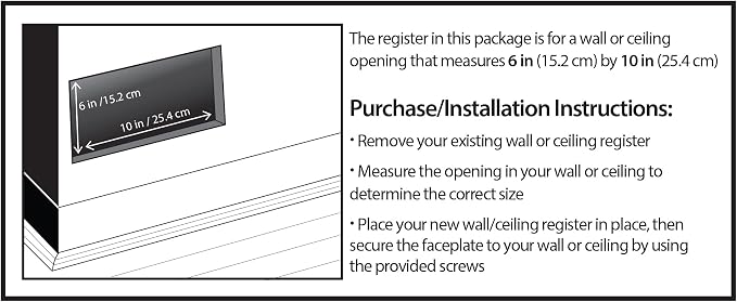 Decor Grates ST610W Scroll Design Wall/Ceiling Register, 6x10, Textured Black