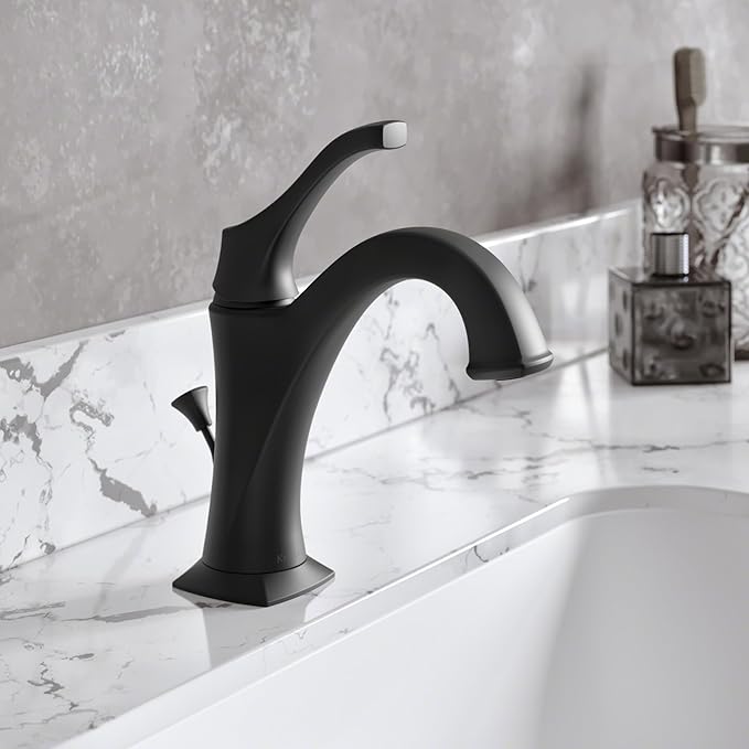 KRAUS KBF-1201BG Arlo Single Handle Basin Bathroom Faucet with Lift Rod Drain and Deck Plate, Brushed Gold (2-Pack)