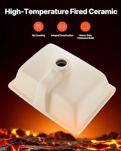 VEVOR Undermount Bathroom Sink, 15.75 x 12.01 Inch Rectangular White Ceramic Vessel Sink with Overflow Hole, Under Counter Drop in Modern Lavatory Vanity Bath Wash Bowl Basin, Rectangle Small Space