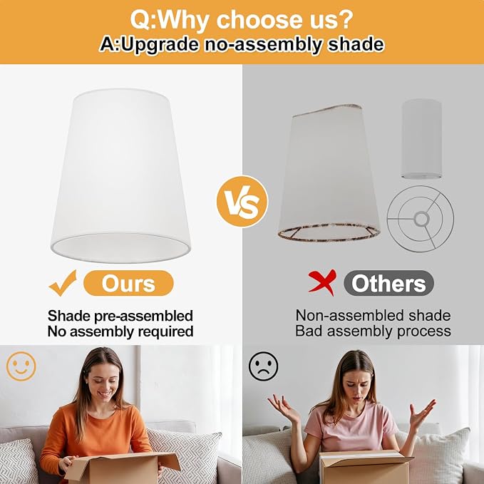 MOKATNG Bathroom Light Fixtures, 3-Light Brushed Gold Vanity Lights, Bathroom Lighting Fixtures Over Mirror with Flared White Fabric Shade, Modern Wall Sconces for Living Room Hallway