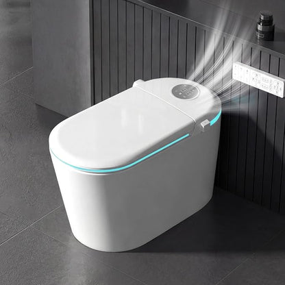 Smart Toilet with Tank Electric Bidet Toilet with ADA Comfort Height | Heated Seat Auto Flush/Lid&Seat Foot Sensor UV-C light Dryer One Piece Toilet with with Siphon Flush 1.28 GPF MAP 1000g