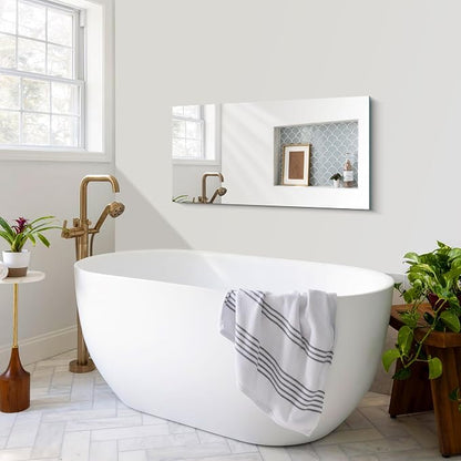 CILIBER Frameless Mirror, 20x40 Mirrors for Wall, Rectangle Bathroom Mirror for Over Sink, Frameless Vanity Mirror with Polished Edge, 3mm Tempered Glass, Hangs Horizontally or Vertically