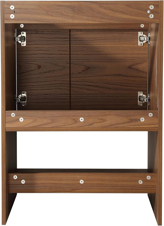 Phoenix 24 Inch Bathroom Vanity with Sink – Modern Design, Soft-Close Doors, Storage Drawers, Durable Build – Walnut Vanity for Small Bathrooms (Full Assembly Required)