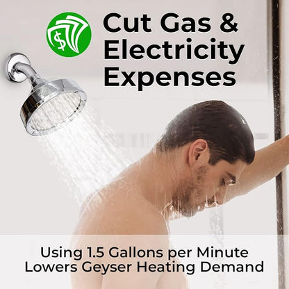 Water Saving High Pressure Bathroom Shower Head - Transform Your Shower Experience with our Luxury Shower Head - Low Carbon Footprint - Environmentally Friendly - Better USA Chrome Shower Head