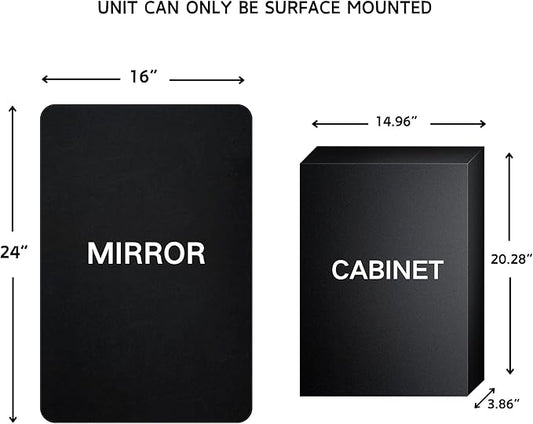 TEHOME Surface Mount 16x24 Brushed Gold Bathroom Medicine Cabinet with Mirror Gold Metal Framed Rounded Rectangle Medicine Cabinet with Beveled Mirror