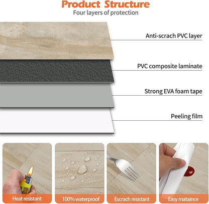 80-Piece Beige Slate Peel and Stick Backsplash Tile, 2"x 8" PVC Subway Tiles, Stick on Backsplash for Kitchen/Bathroom/Fireplace
